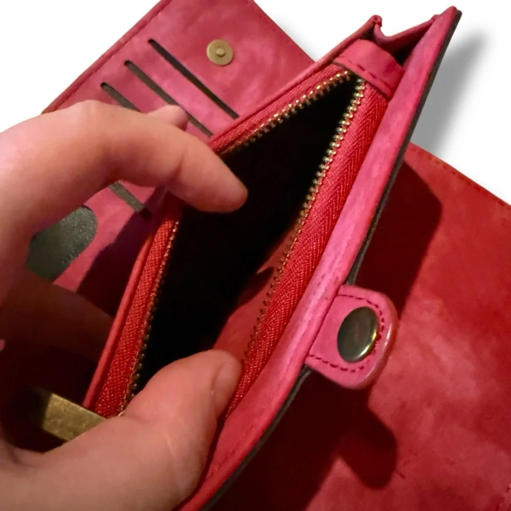 Case Me Wallet Phone Case Pink‎ Faux Leather Multi-Compartment 6.5x4 Magnetic